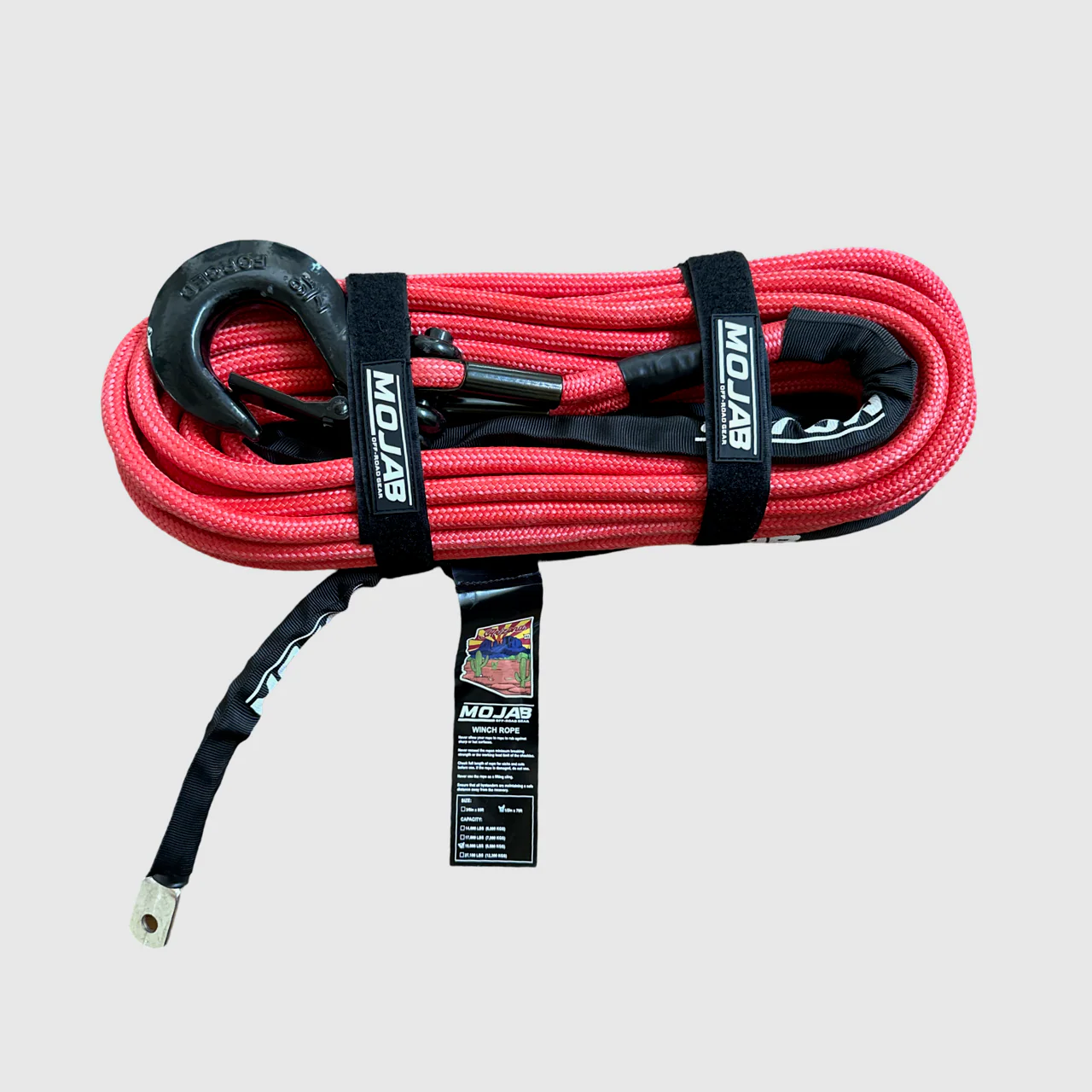 1/2'' x 78' Double Braided Winch Rope with removeable forged winch hook - Image 3