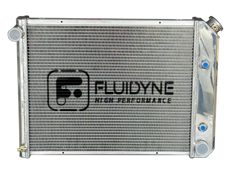 1968-1974 X Body GM Chevy Automatic Polished Aluminum Radiator 27x18 - 1968-1974 X Body GM Chevy 3 Row Automatic Polished Aluminum Radiator 27x18