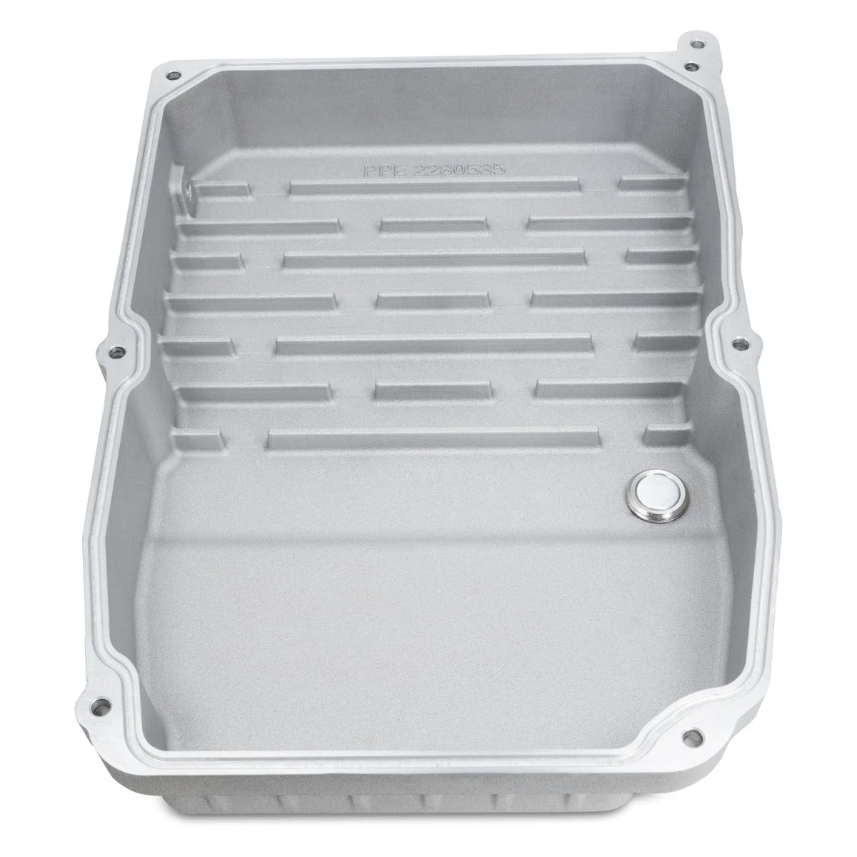 2005-2019 Jeep/Dodge/Chrysler w/ WA580, W5A580, NAG1 Transmission Heavy-Duty Cast Aluminum Transmission Pan Brushed 228053510 - Image 3