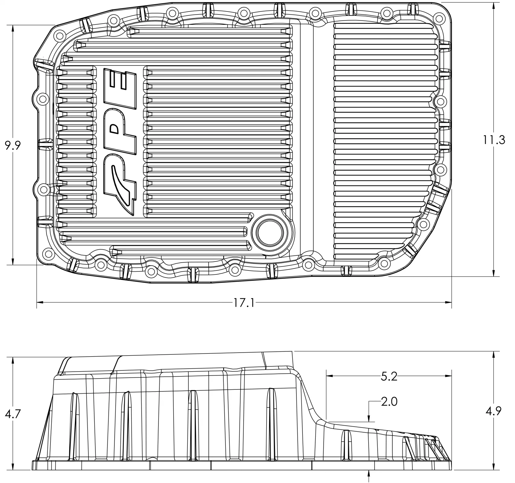 2007-2020 GM w/ 6L80 Heavy-Duty Cast Aluminum Transmission Pan Black 128051620 - Image 6