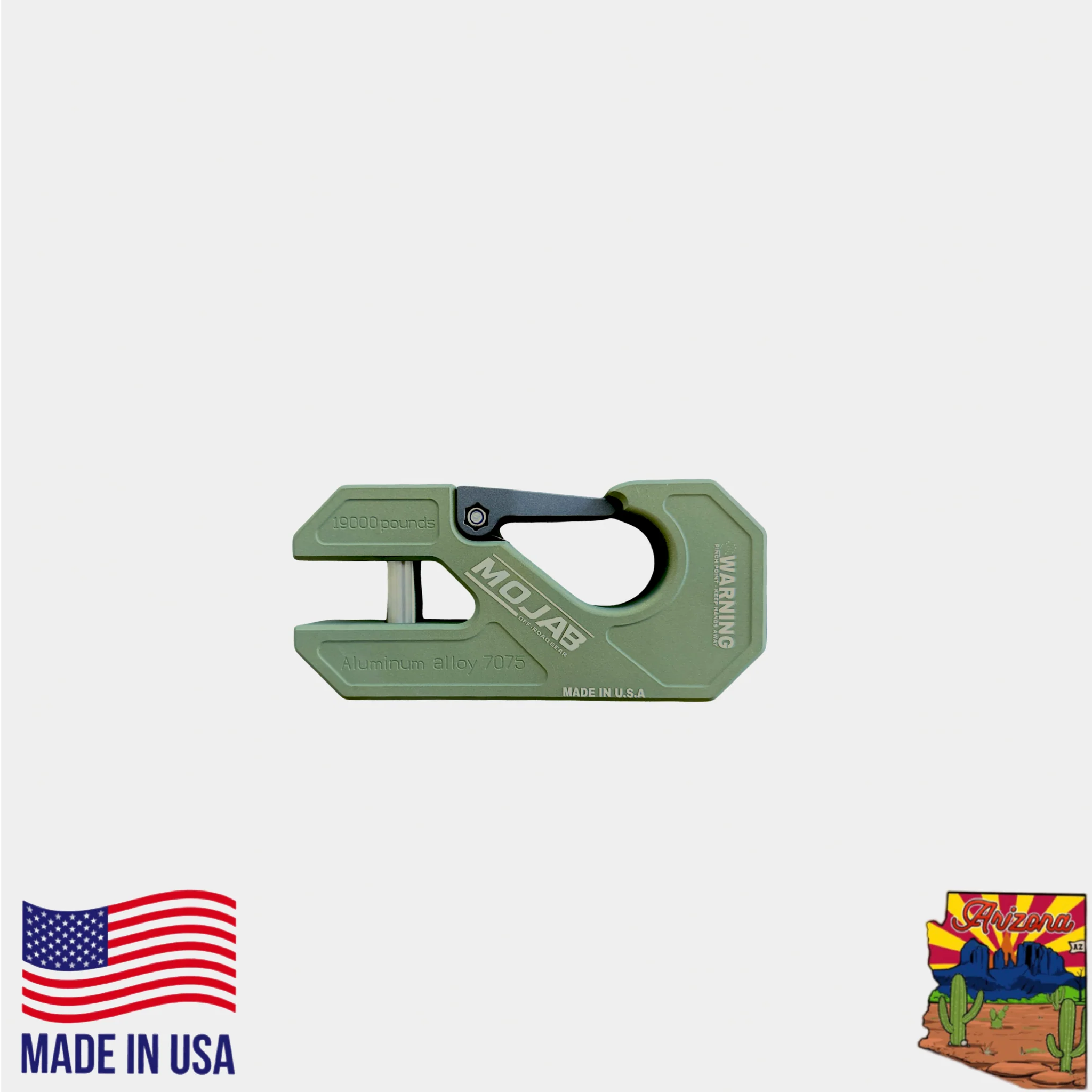 Aluminum winch shackle, closed latch (LIFE TIME WARRANTY*) - Image 3