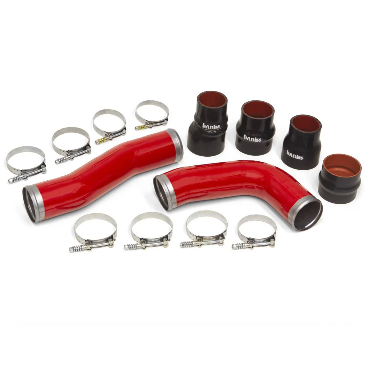 Boost Tube Kit Red Powdercoat 2010-12 Ram 6.7L OEM Replacement Boost Tubes Banks Power 25998