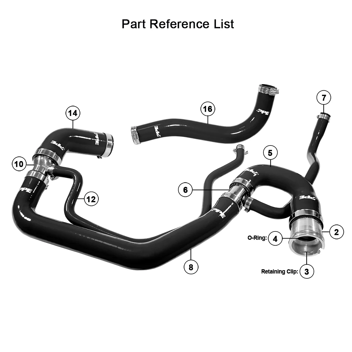 Coolant Hose Kit 06-10 LBZ / LMM Black PPE Diesel 119020200 - Image 2