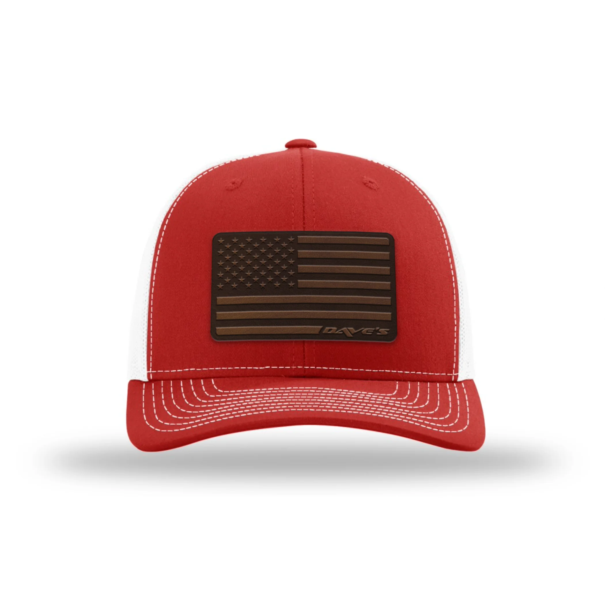 Daves Leather Patch Flag Trucker Hat - Image 4