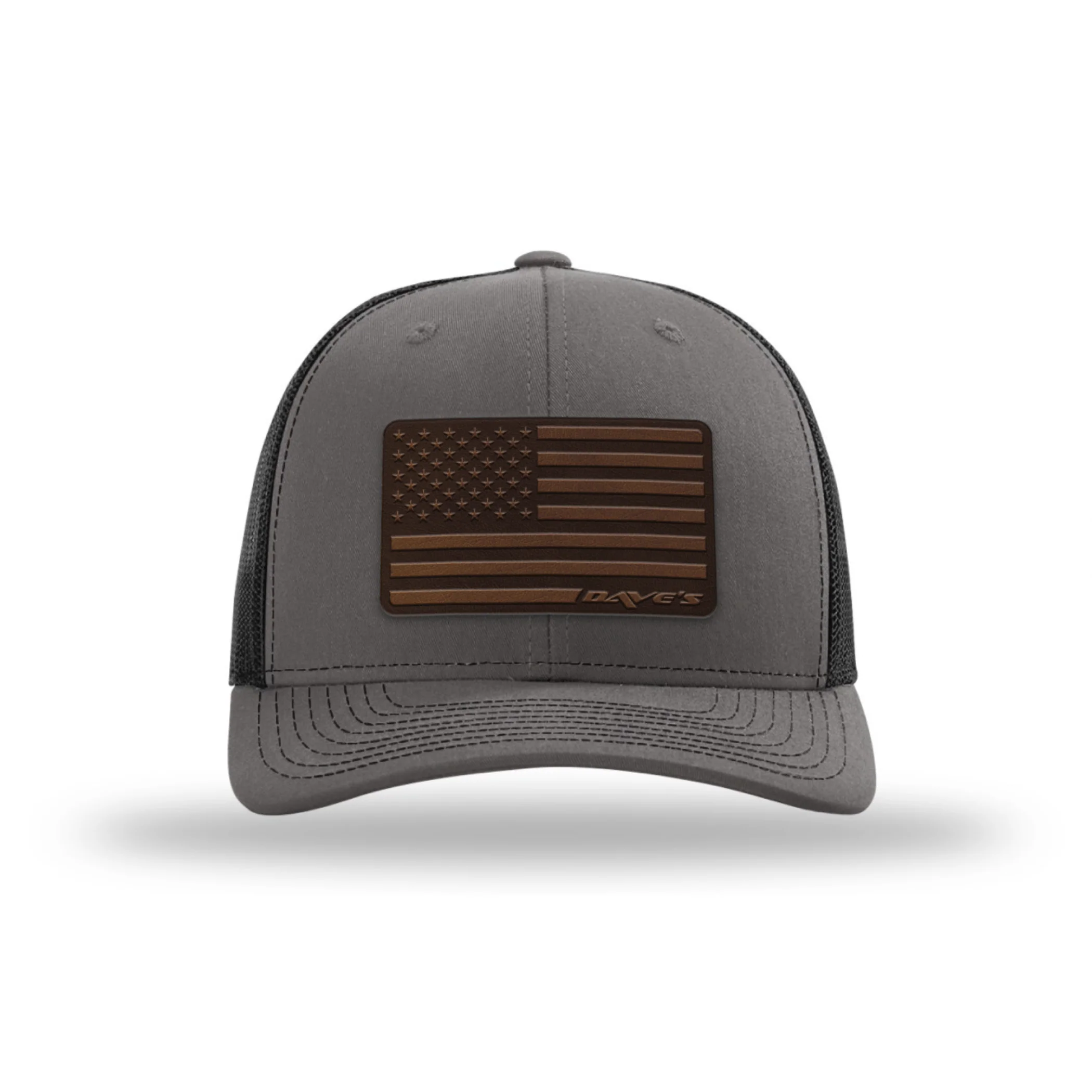 Daves Leather Patch Flag Trucker Hat - Image 5