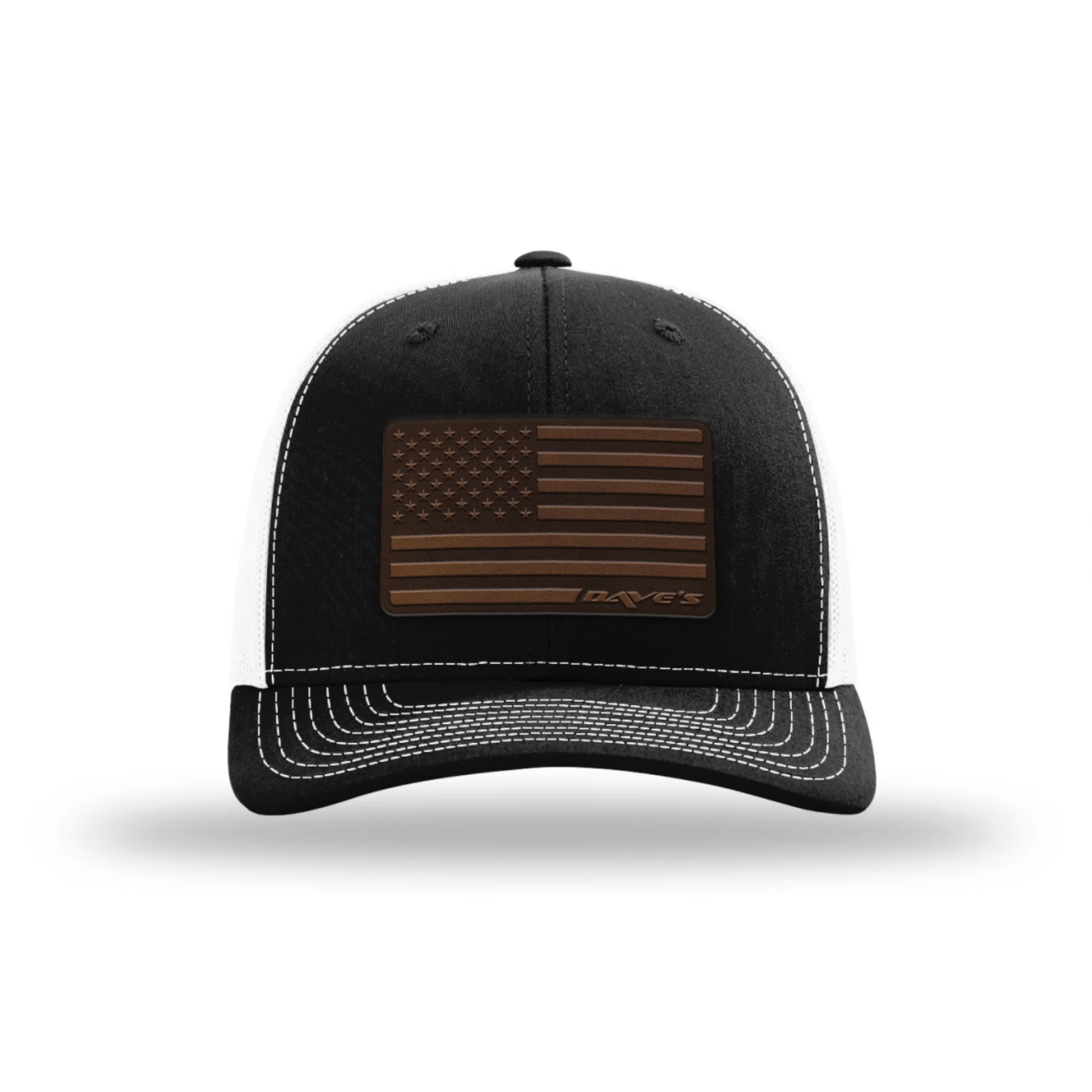 Daves Leather Patch Flag Trucker Hat - Image 6