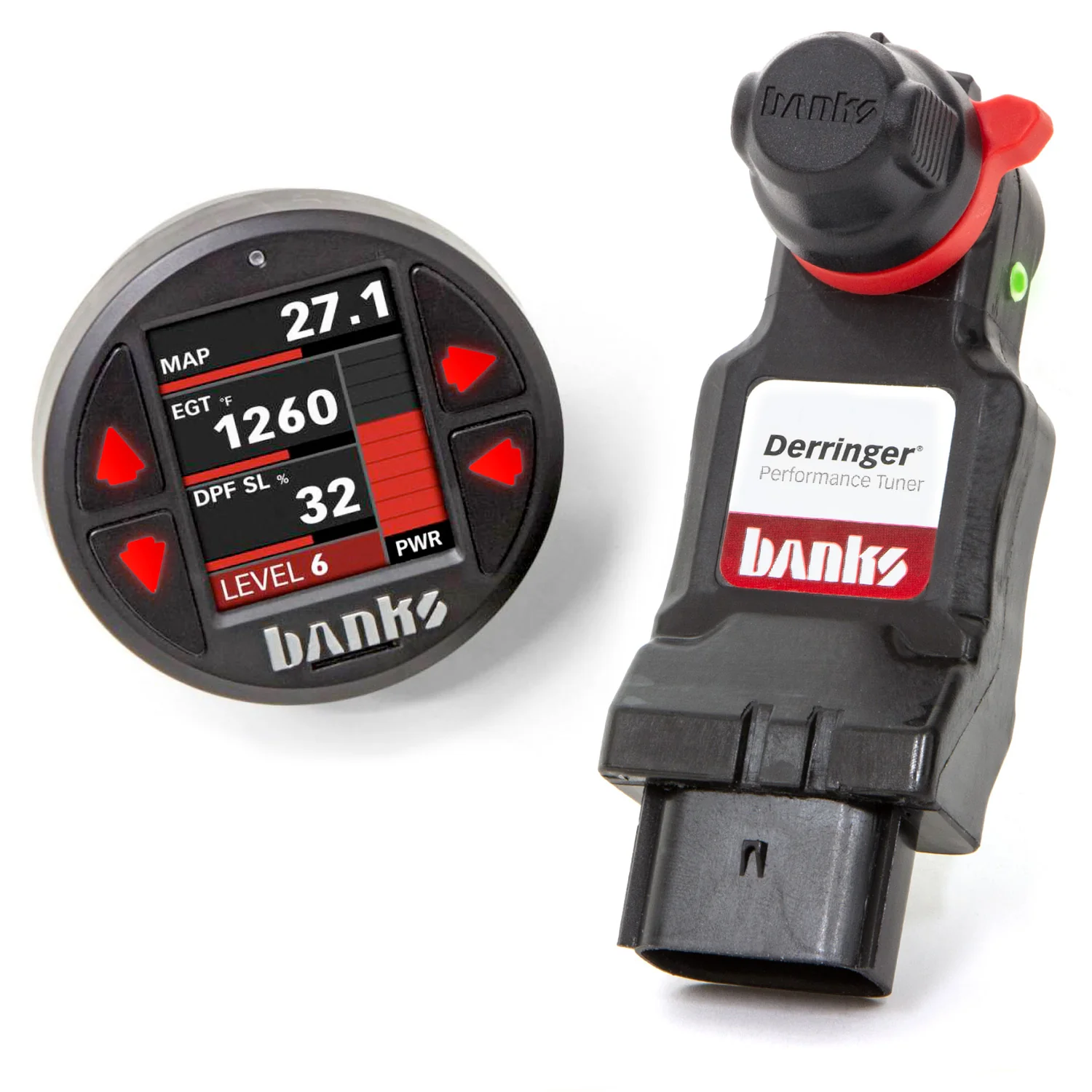 Derringer Tuner w/SuperGauge includes ActiveSafety and Banks iDash 1.8 SuperGauge for 14-18 Ram 1500 3.0L EcoDiesel and 14-17 Grand Cherokee 3.0L EcoDiesel Banks Power 66681