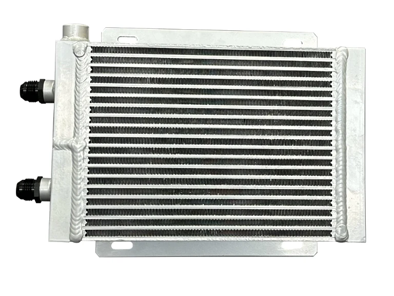 Fluidyne 616/617 Series Bar Plate Engine Oil Coolers 14.75 Inches x 9.25 Inches x 3 Inches - 30617 Series Oil Cooler 14.75 Inches x 9.25 x 3 Inches , ½ Inches NPT and 12AN fittings Dual Pass