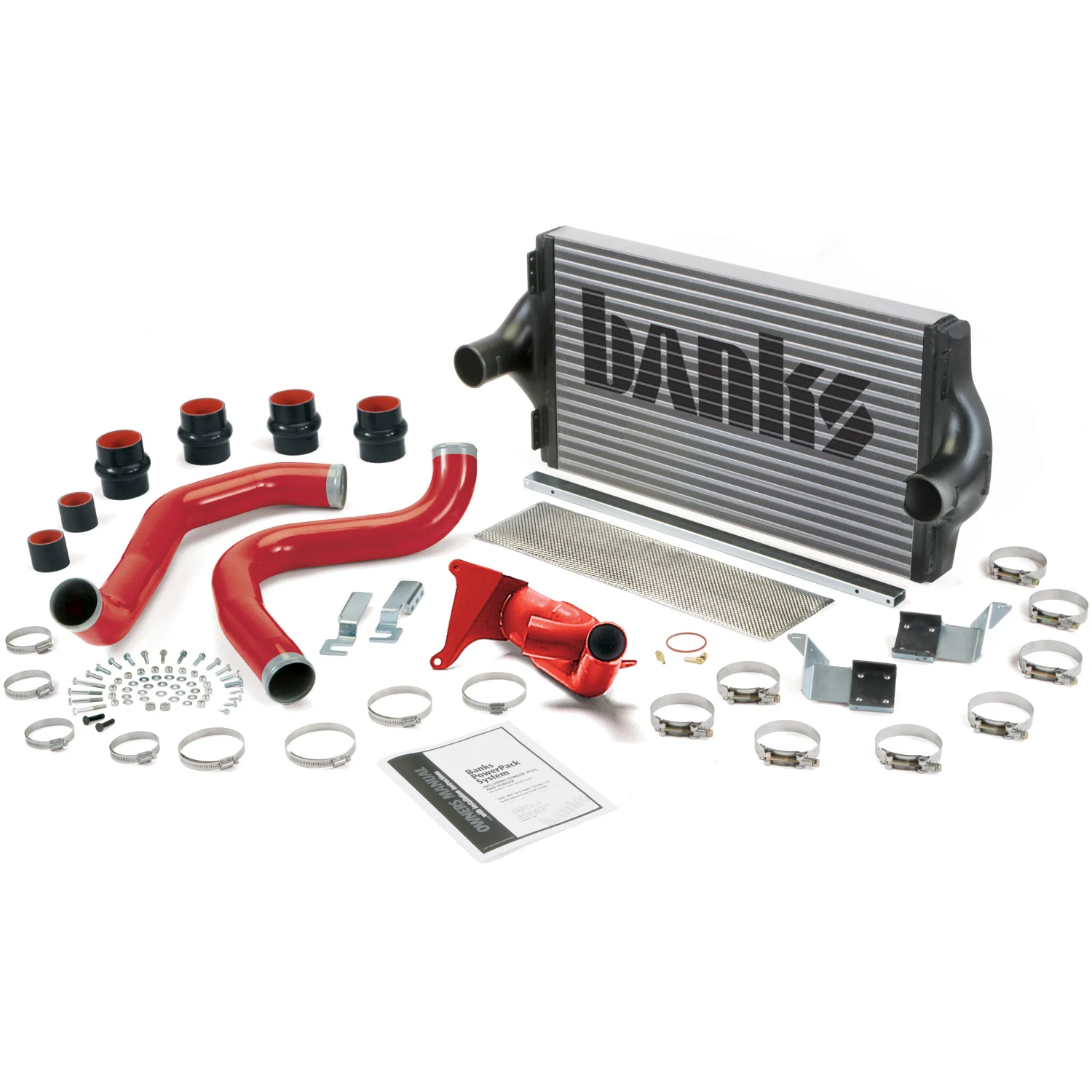 Intercooler Upgrade, Includes Boost Tubes (red powder-coated) for 1999.5 Ford F250/F350 7.3L Power Stroke 25971