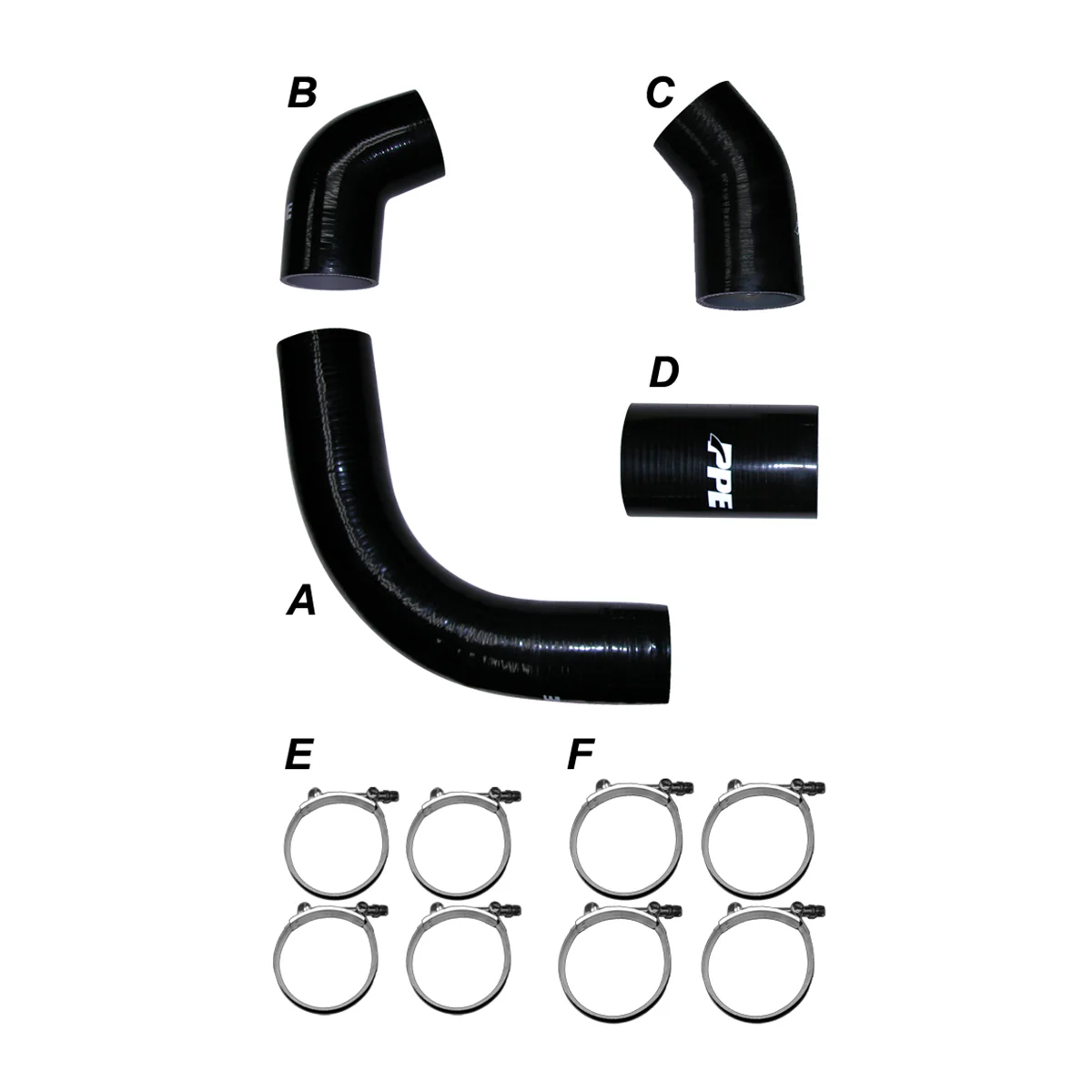 LB7 02-04 Silicone Hose And Clamp Kit Black PPE Diesel 115910204 - Image 2