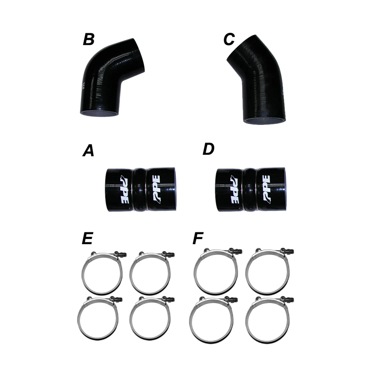 LLY 04.5-05 Silicone And Clamp Kit Black PPE Diesel 115910405