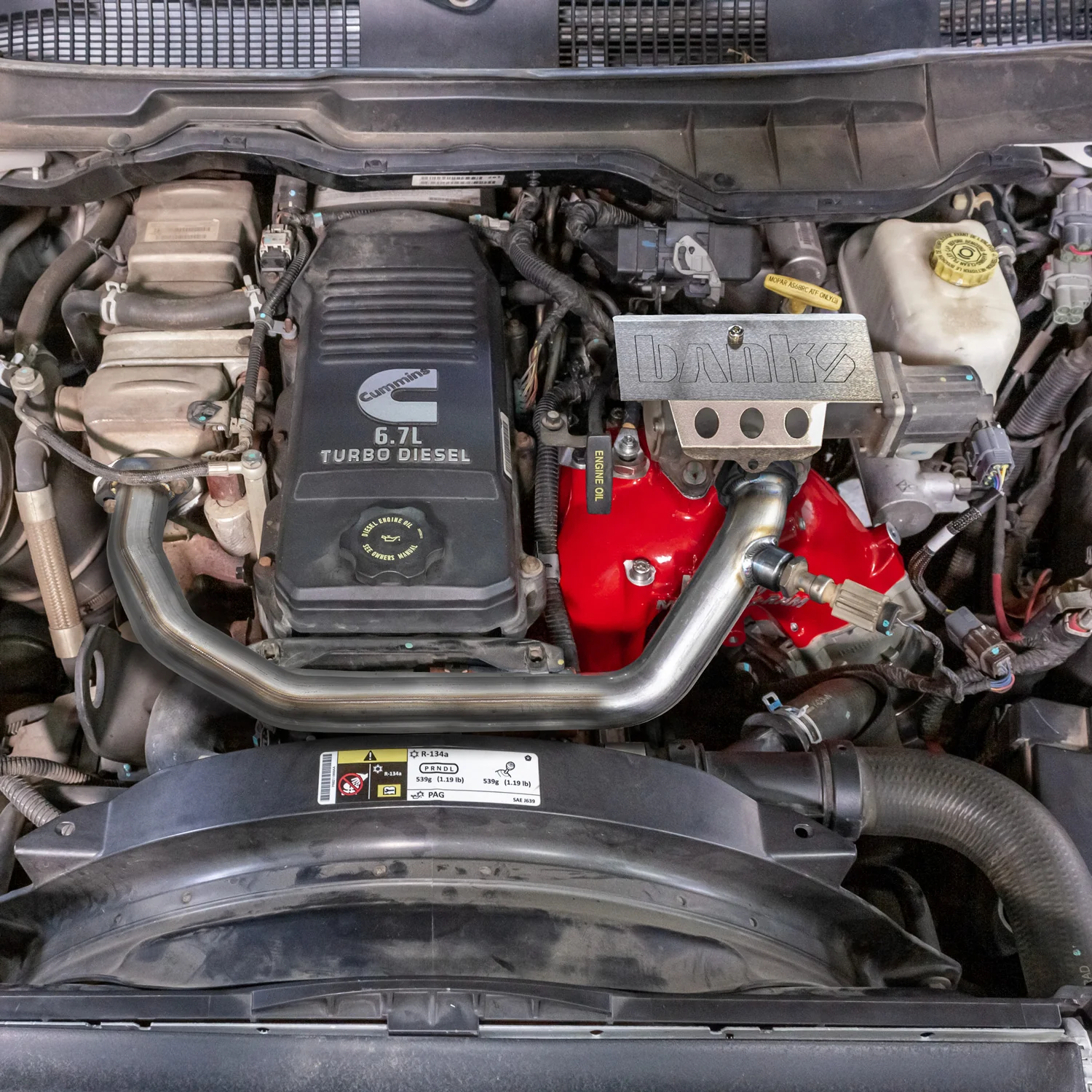 Monster-Ram Intake 2007.5-12 RAM 3500-5500 Chassis Cab 6.7L Red Powdercoat Banks Power (EXPECT ORDER TO SHIP IN 1-2 WEEKS.) 42806-R - Image 4
