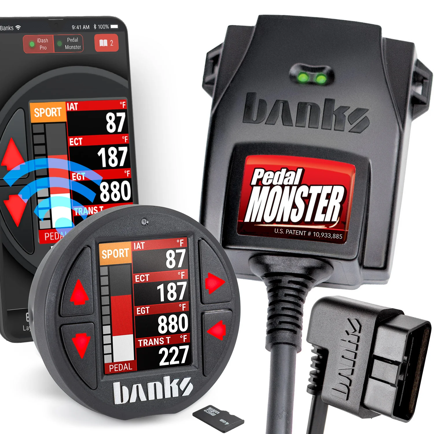 PedalMonster Throttle Sensitivity Booster, Standalone and iDash Kits for 07-19 Ram 2500/3500 11-20 Ford F-Series 6.7L Banks Power 64313-CP