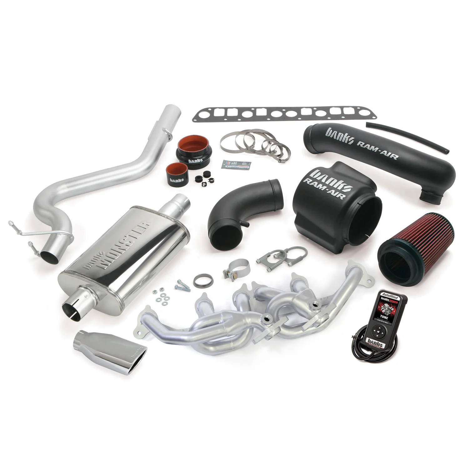 PowerPack Bundle Complete Power System W/AutoMind Programmer Black Tip 00-03 Jeep 4.0L Wrangler TJ Banks Power 51333-B