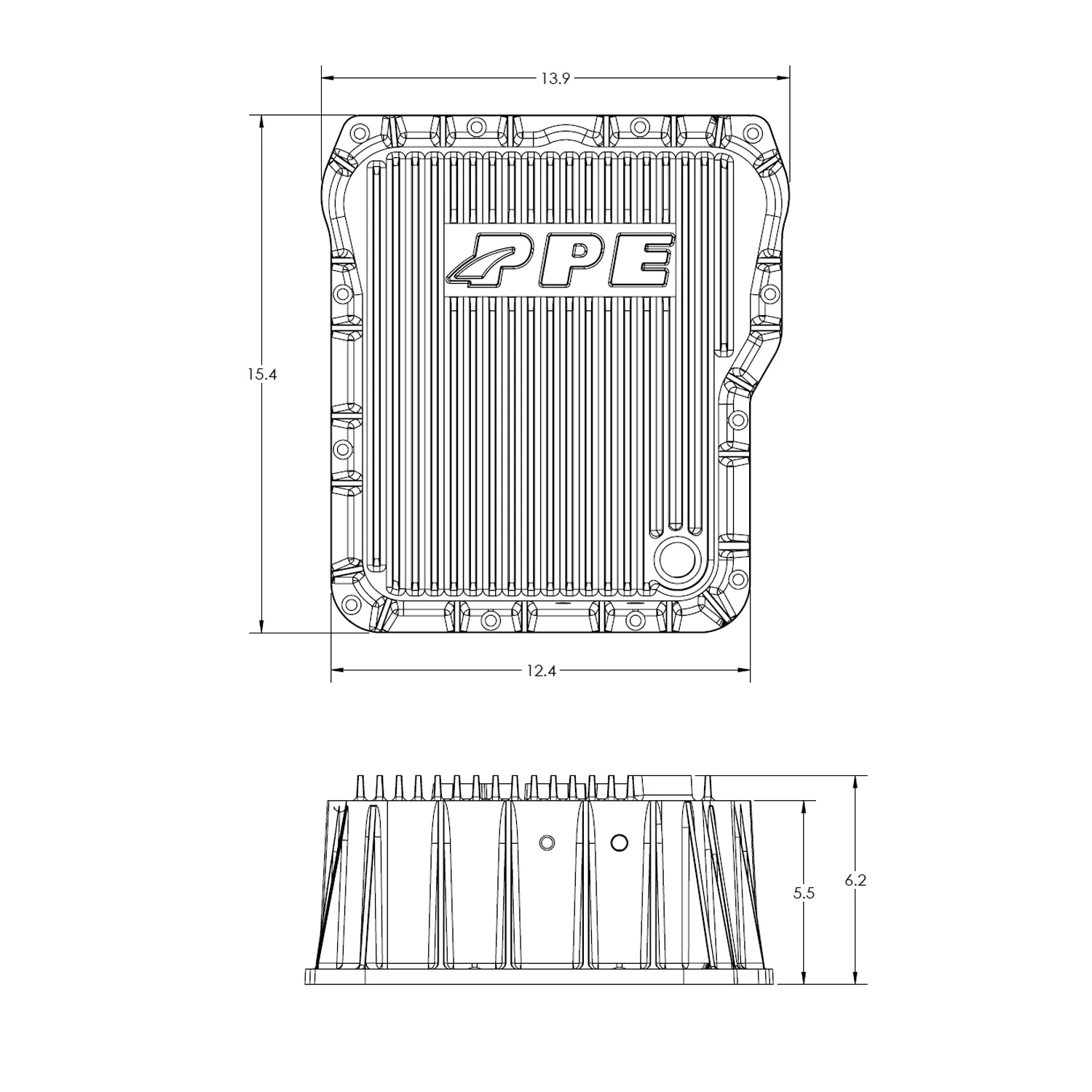 PPE Deep Transmission Pan GM Allison 1000 And 2000 Series 1000 And 2000 Series Brushed PPE Diesel 128051010 - Image 7