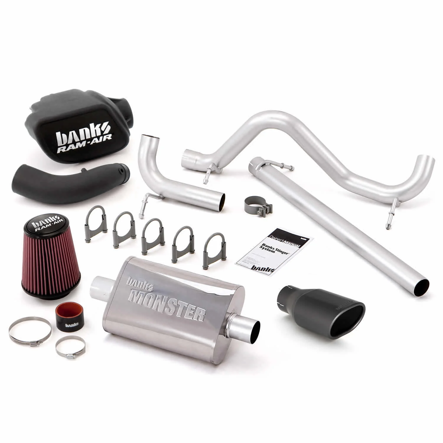 Stinger Bundle Power System No AutoMind W/Single Exit Exhaust Black Tip 07-11 Jeep 3.8L Wrangler JK 2 Door Banks Power 51338-B