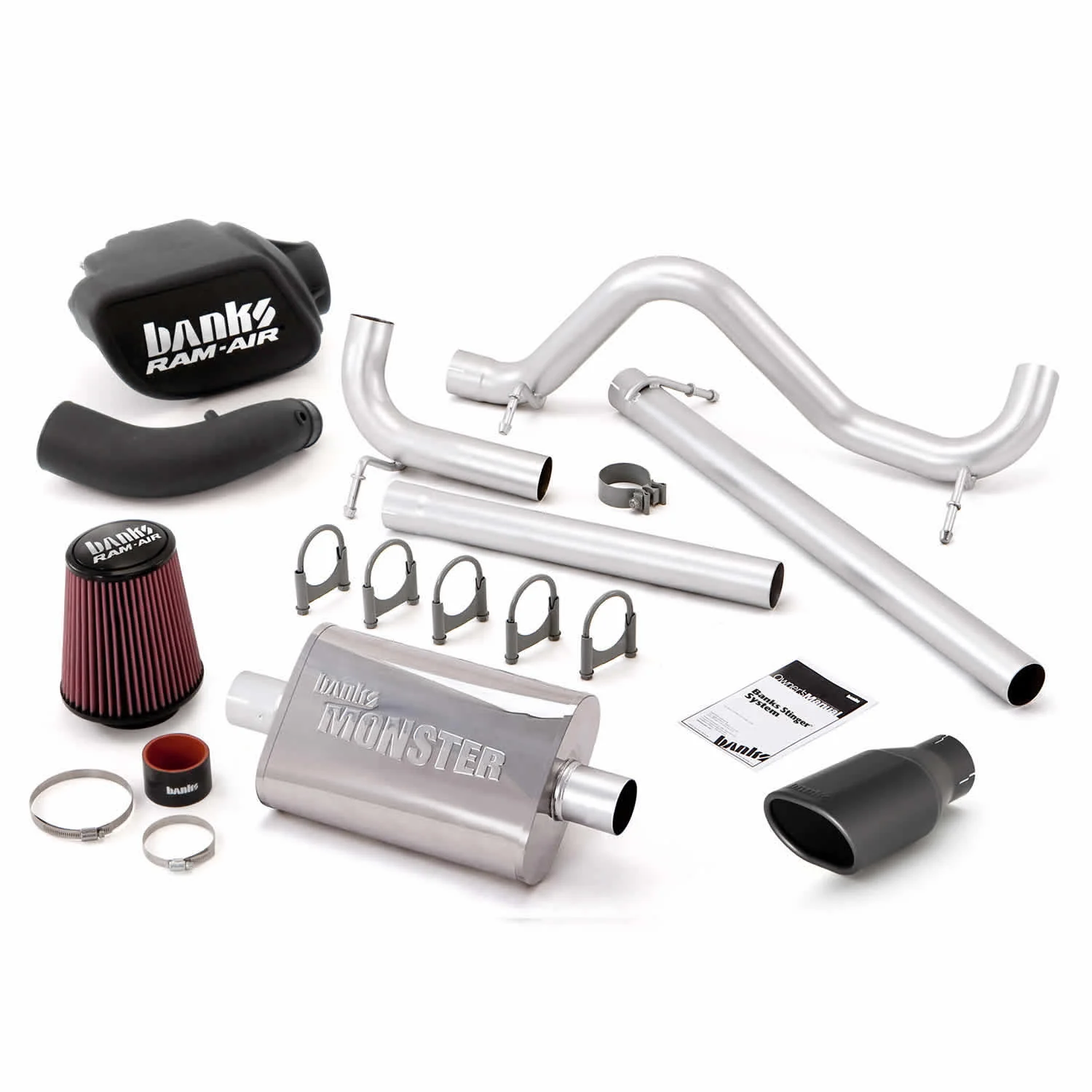 Stinger Bundle Power System No AutoMind W/Single Exit Exhaust Black Tip 07-11 Jeep 3.8L Wrangler JK Unlimited 4 Door Banks Power 51340-B